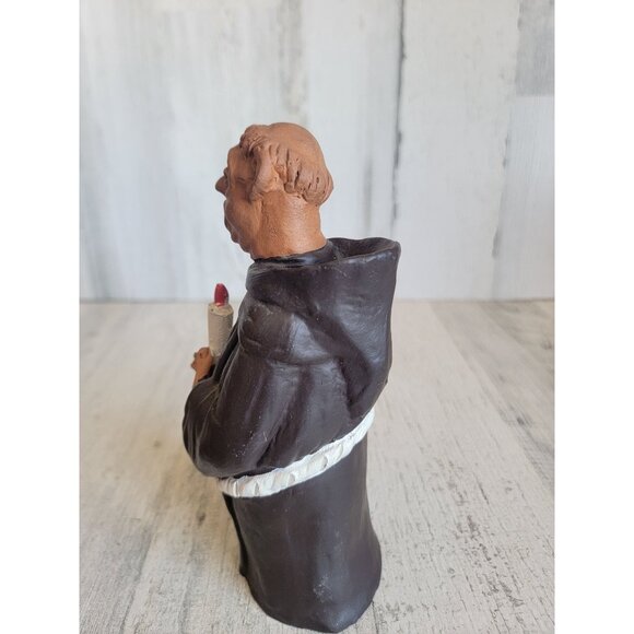 Vintage ceramic monk caroling candle religious Xmas figure - Picture 6 of 10